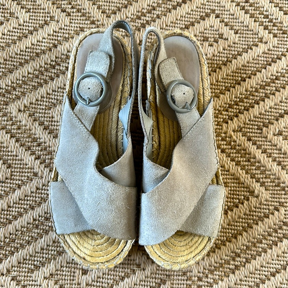 Marc Fisher Glenna Suede Espadrille Wedges - Size 8.5 - Picture 2 of 5